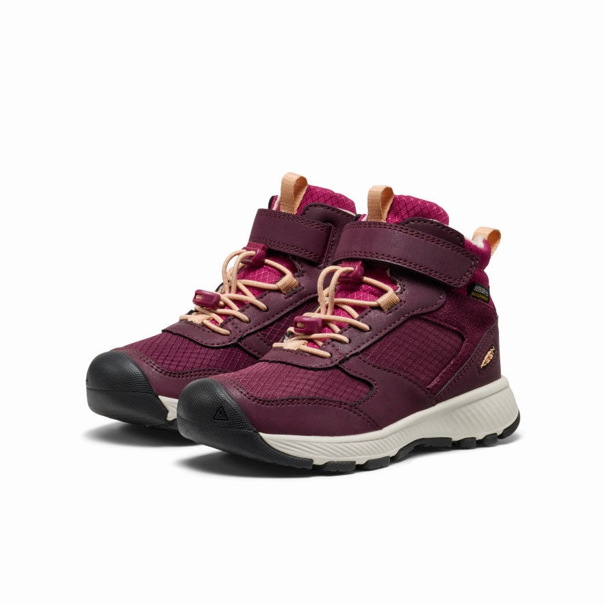 Slip Resistant Mountain Climber Little Kids' Skua Waterproof Boot  |  Fig/Peach Fuzz