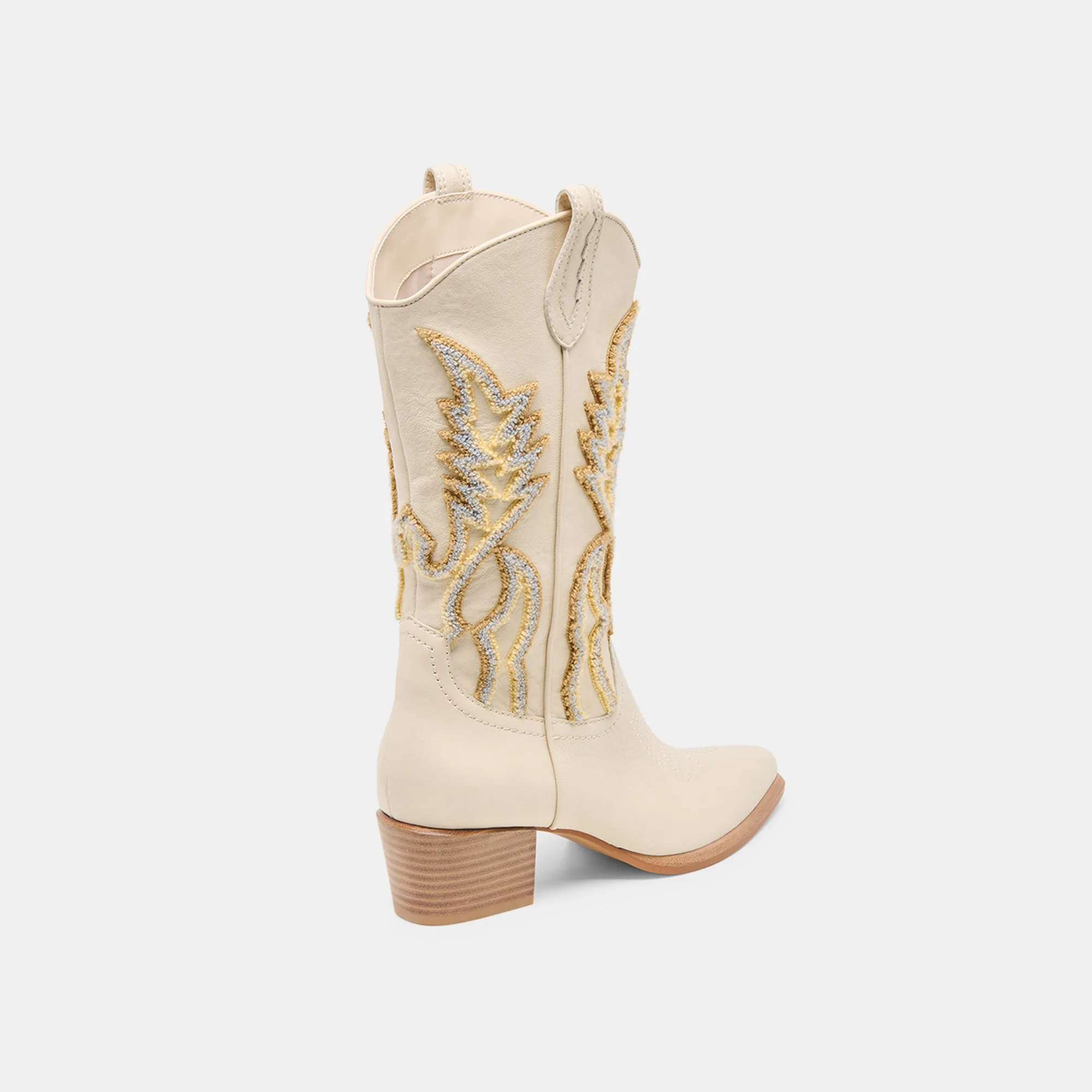 Reinforced Eyestay Durability Classy stability VILA BOOTS IVORY LEATHER