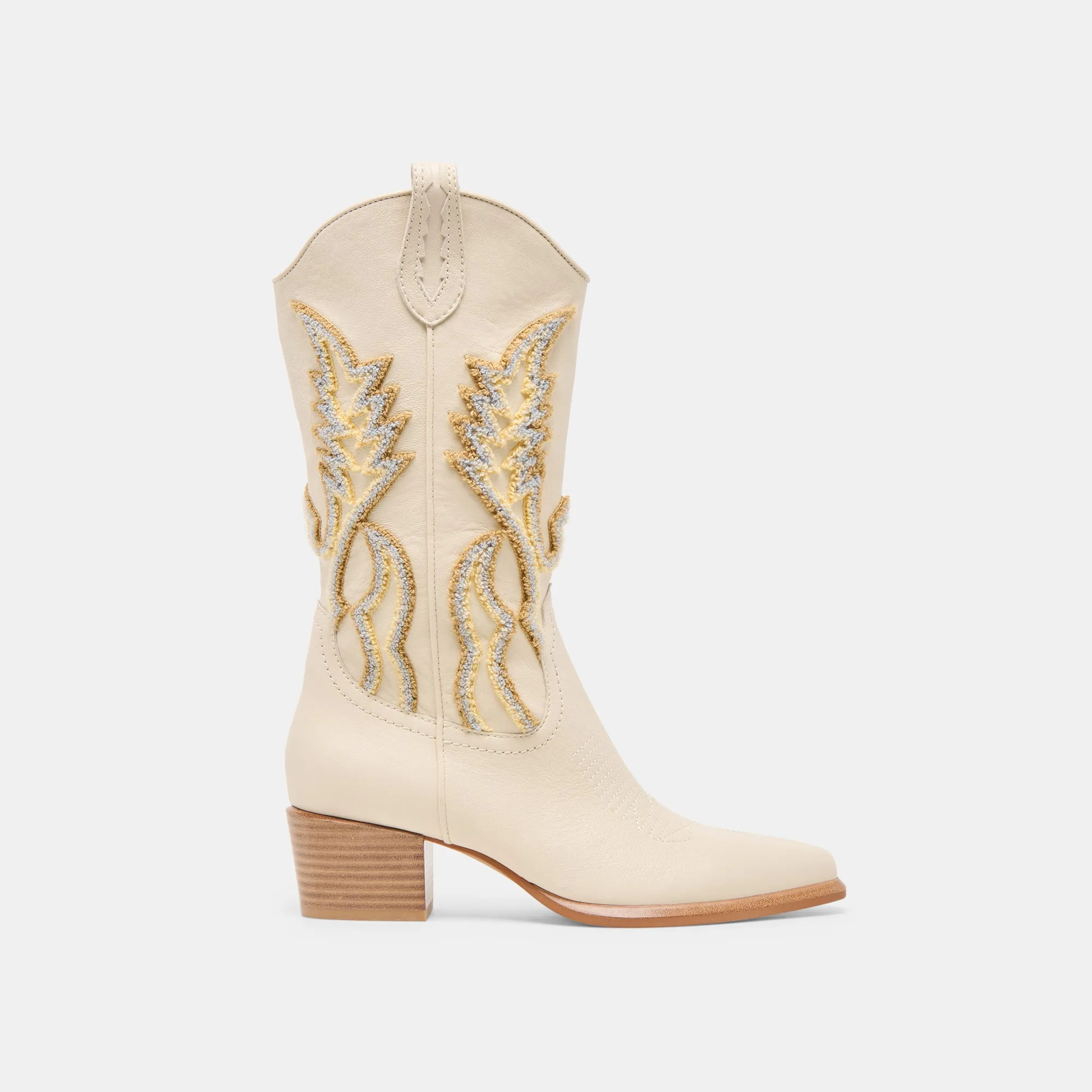 VILA BOOTS IVORY LEATHER Smooth Design Timeless Design