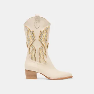 VILA BOOTS IVORY LEATHER Smooth Design Timeless Design