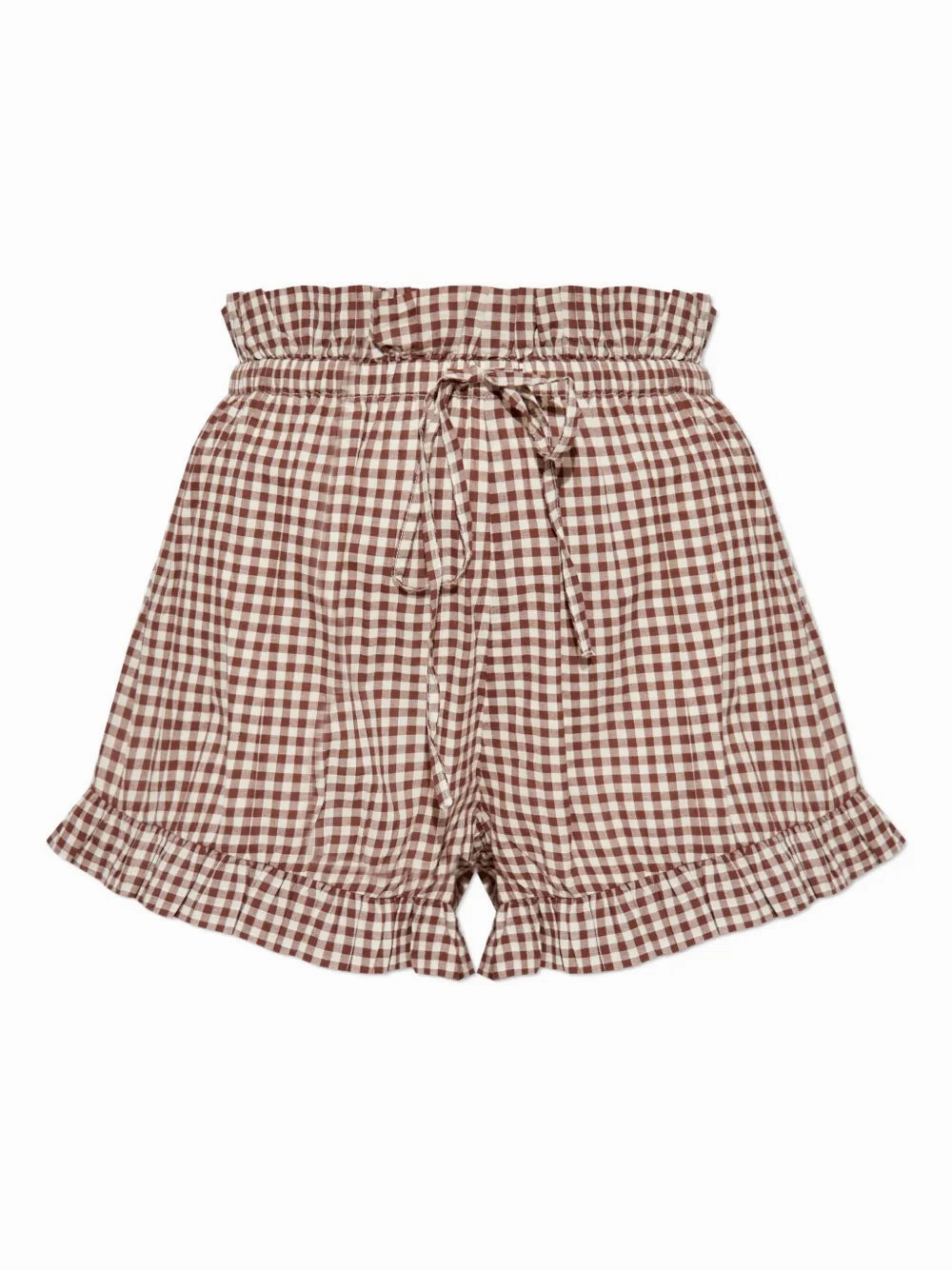 poolside fashion Callie Shorts in Petite Mocha Gingham