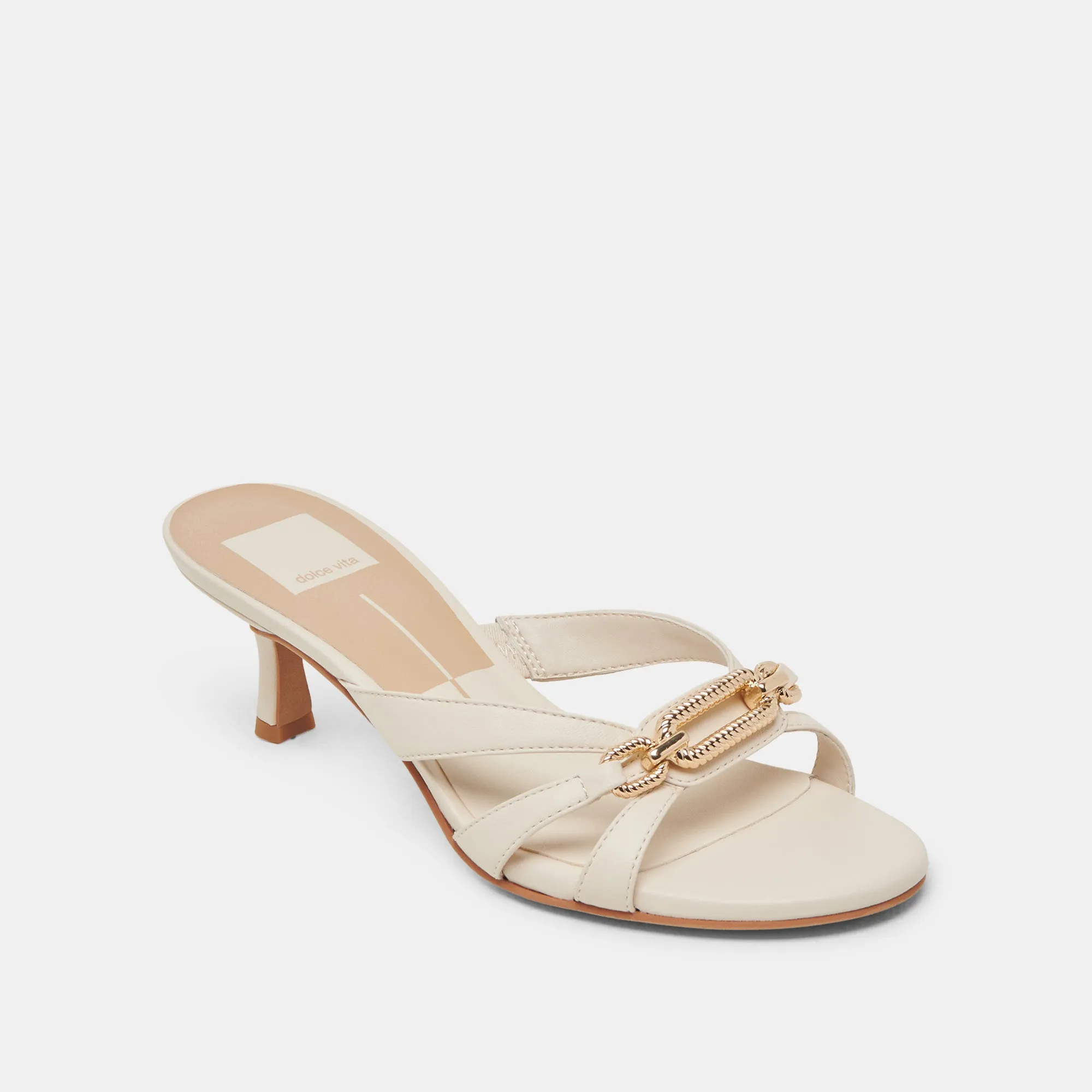 Slim wear fashionable user LERAH HEELS BONE LEATHER