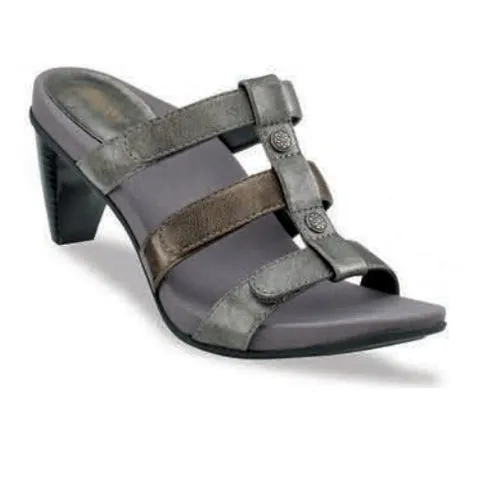 Cushioned Insole Aetrex Kayla Heeled Sandal (Women) - Pewter