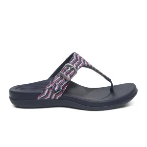 Flexible Construction Ergonomic Footbed Aetrex Rita Sandal (Women) - Navy