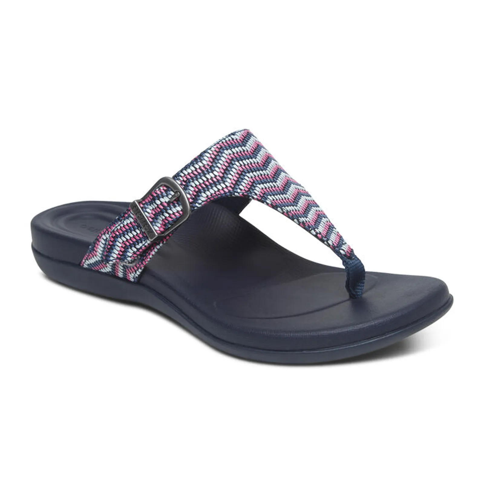 Aetrex Rita Sandal (Women) - Navy Elastic Cuff