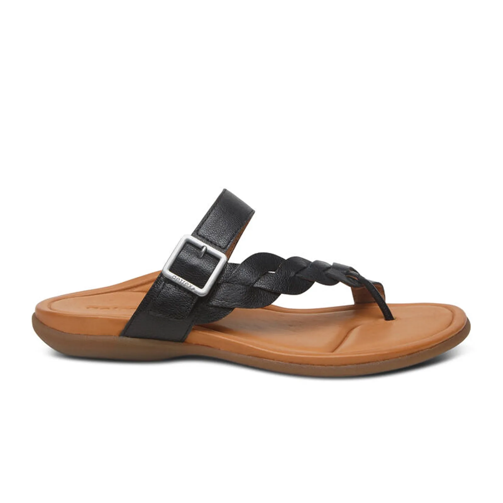 Outdoor Slip Friction Reducing Lining Aetrex Selena Sandal (Women) - Black