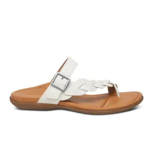 Cozy Beach Sandal Seamless Interior Aetrex Selena Sandal (Women) - White