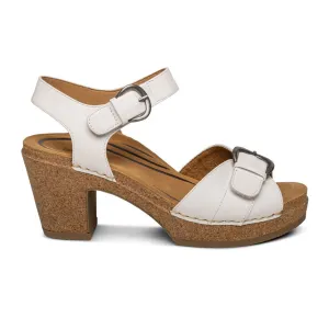 Chill Walk Aetrex Tory Heeled Sandal (Women) - White