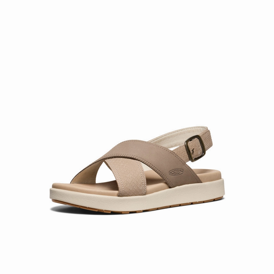 Women's Elle Luxe Cross Strap Sandal  |  Plaza Taupe/Brindle Trendy Footwear for Summer Adjustable Straps