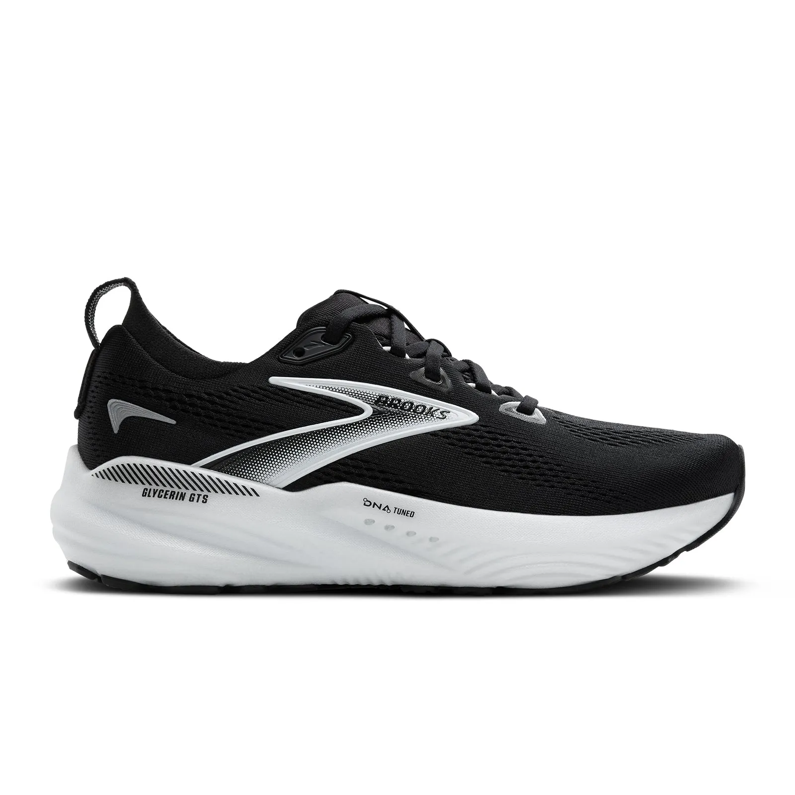 Trail Comfort Ultra Comfort Brooks Glycerin GTS 22 Running Shoe (Women) - Black/Grey/White