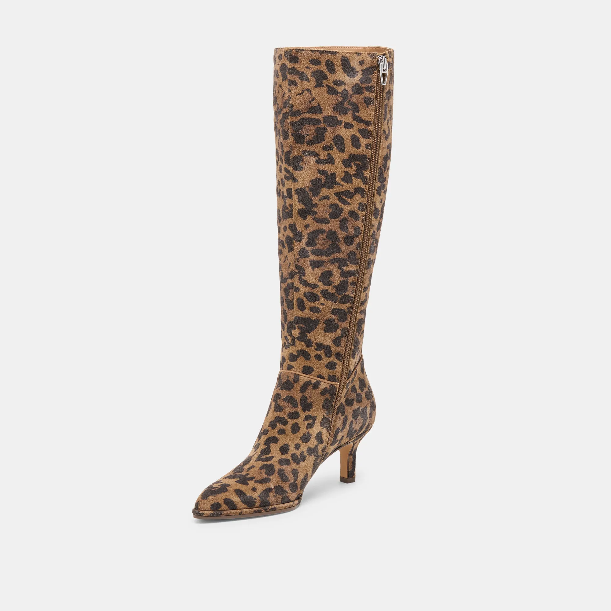 ALDY BOOTS BROWN LEOPARD PRINTED SUEDE Bendable Outsole Structured ease