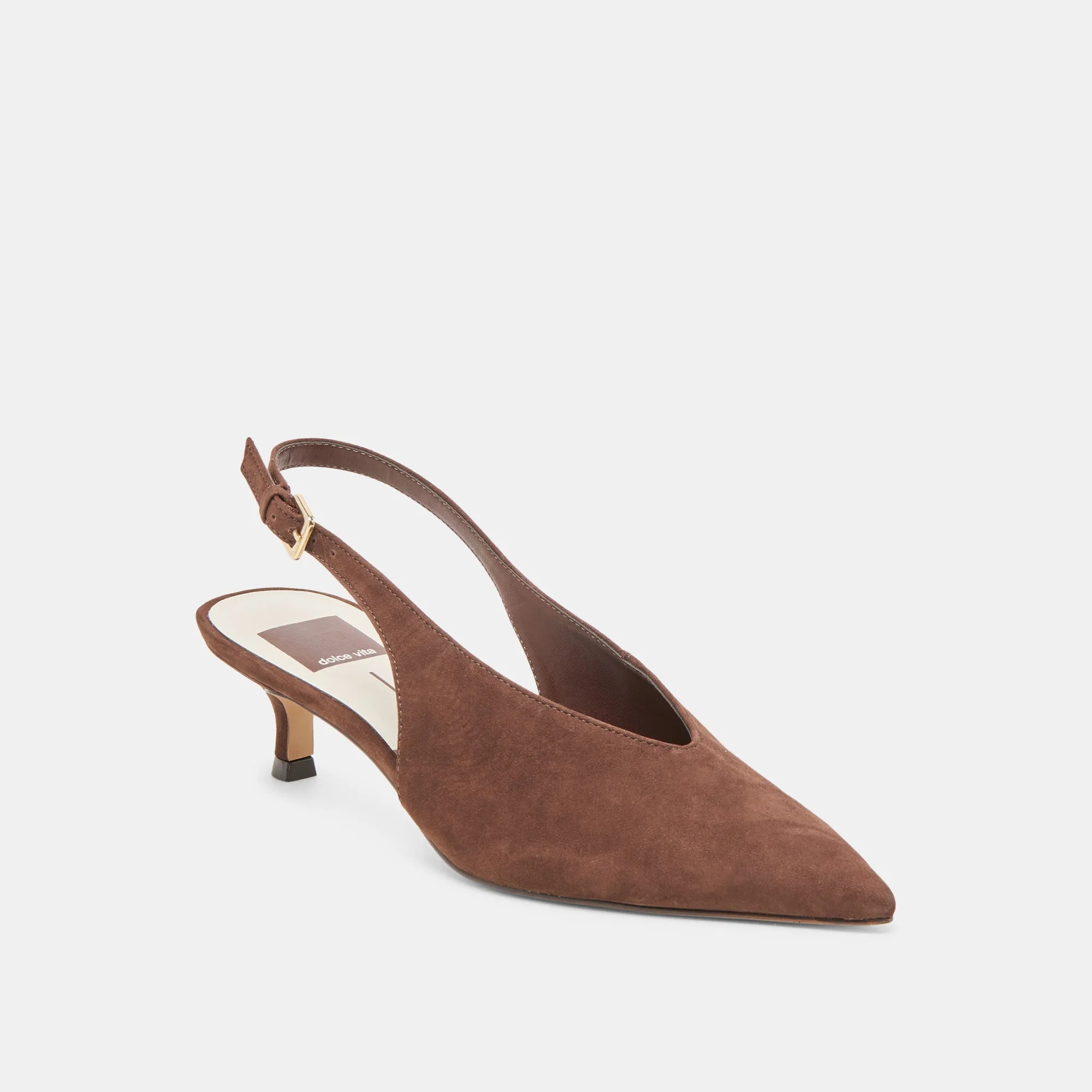 PaddedTongue ALENNA HEELS DK BROWN SUEDE