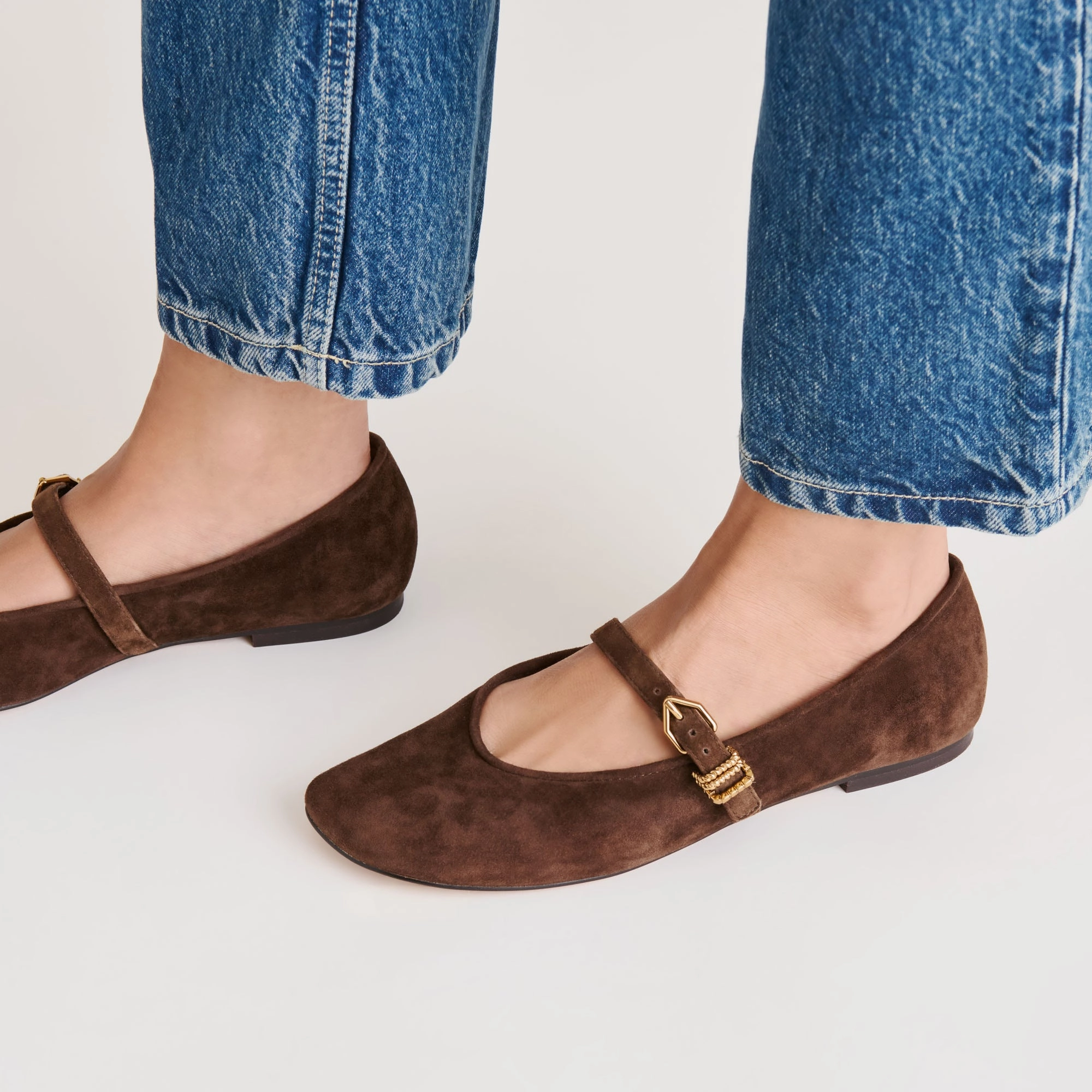 ALIZZA BALLET FLATS DK BROWN SUEDE Chic Look Day Spark