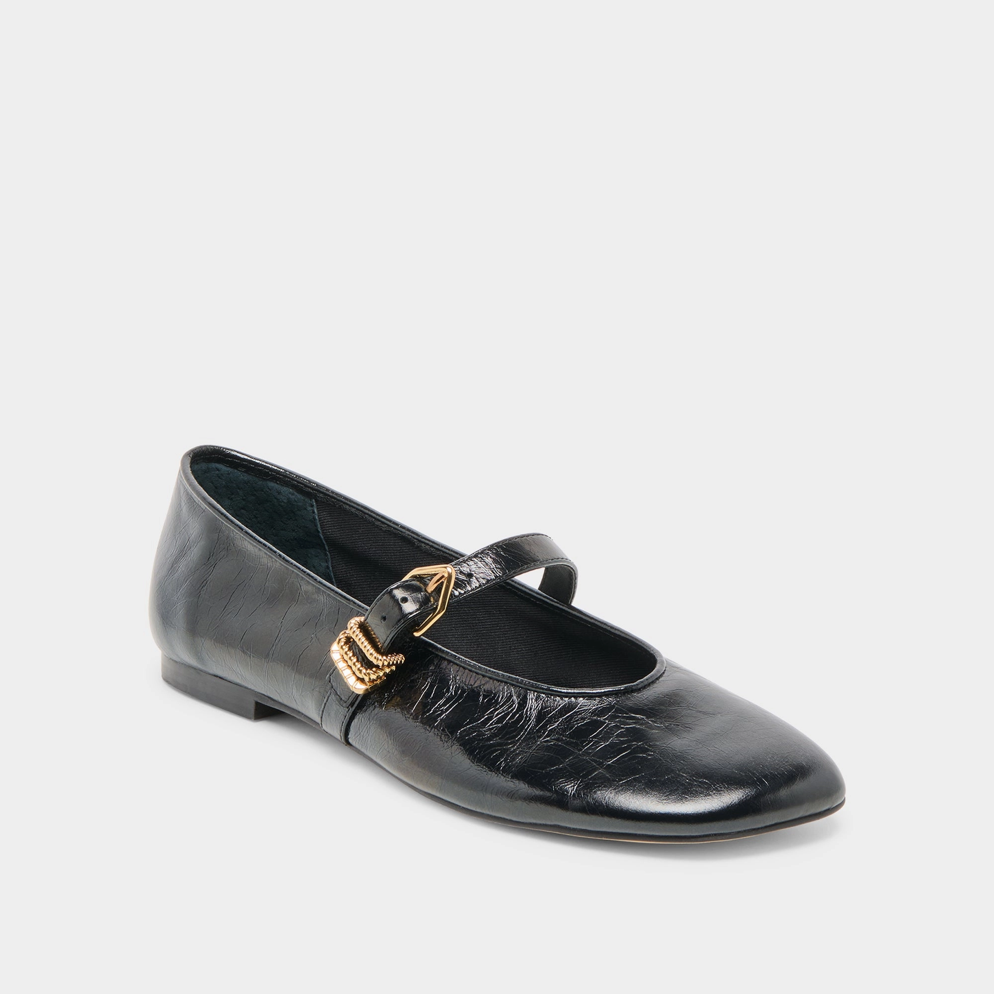 ALIZZA BALLET FLATS MIDNIGHT CRINKLE PATENT Standout Look Cafe Vibe