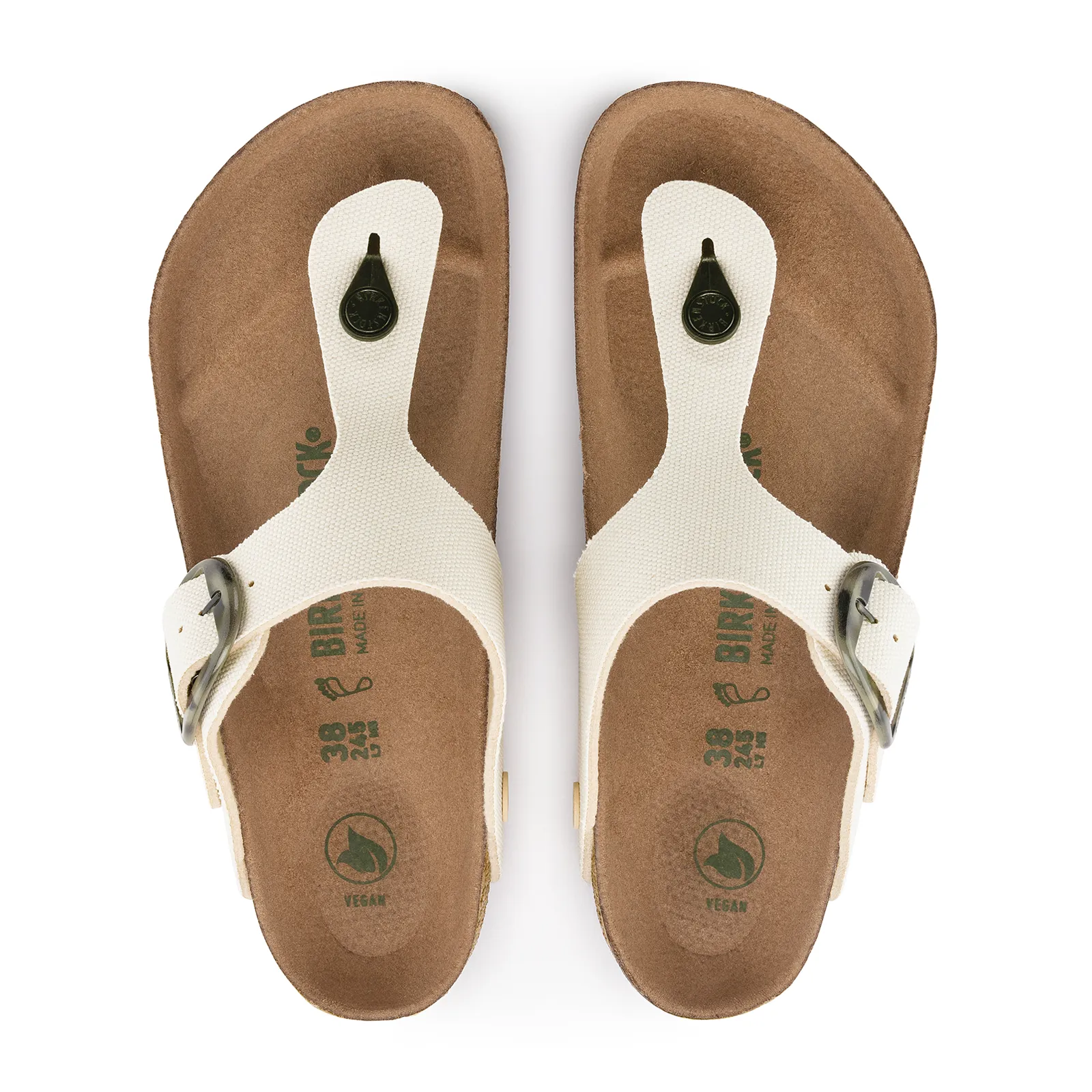 Birkenstock Gizeh Big Buckle Vegan Sandal (Women) - Eggshell Canvas Style Clean Self Boost