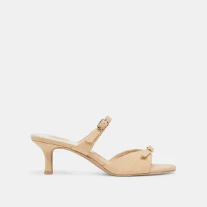 LORALI HEELS LT NATURAL RAFFIA upper - type Stacked Heel Technology