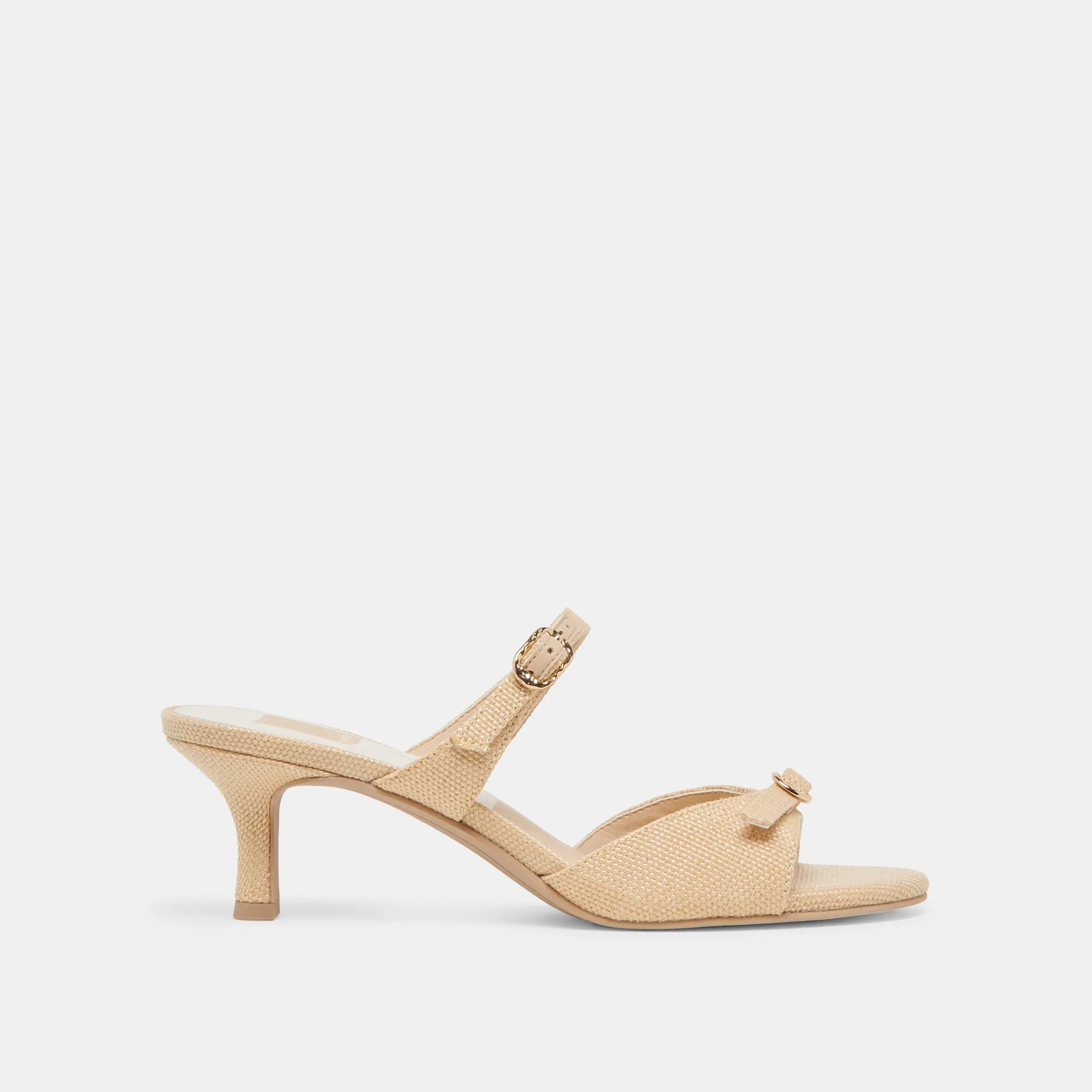 LORALI HEELS LT NATURAL RAFFIA upper - type Stacked Heel Technology