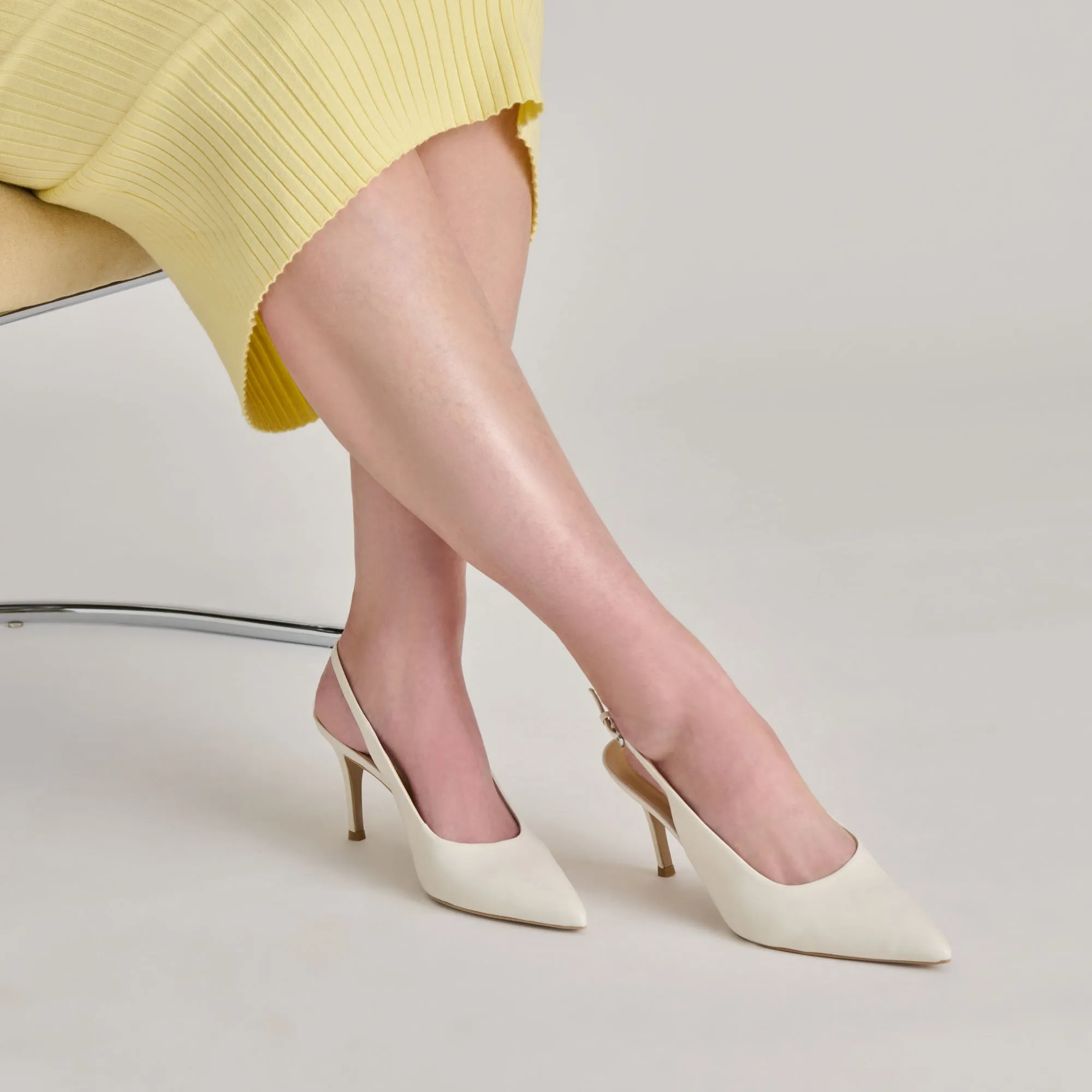 Stable base Low Comfort ELASI HEELS WHITE LEATHER