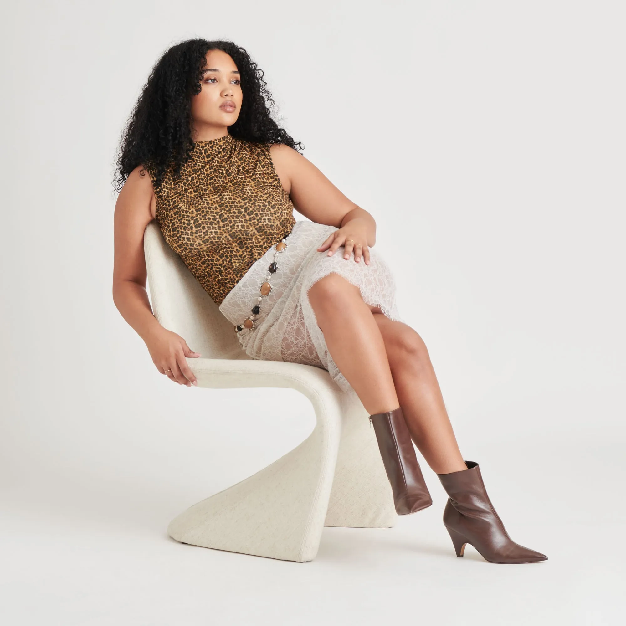 Reflective Detailing CALICO BOOTIES MAHOGANY LEATHER