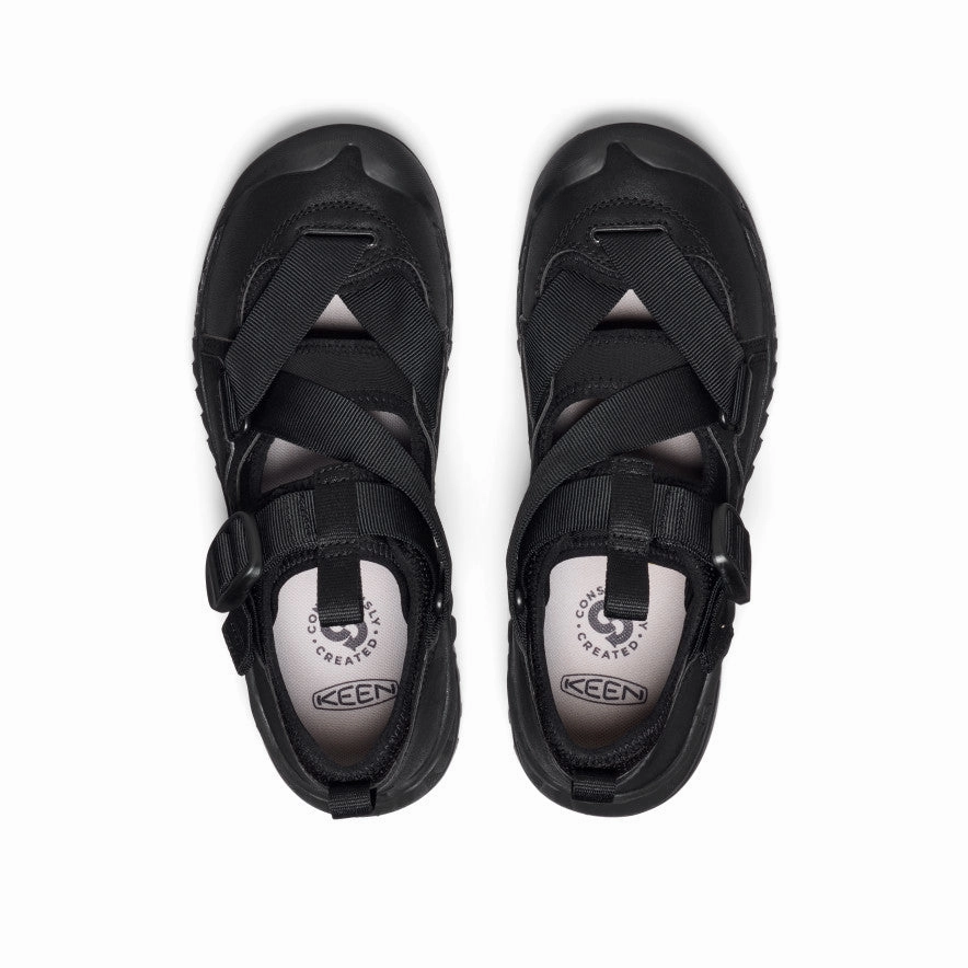 All Gender Hoodzerra Sandal  |  Black/Black Wide Base Platform Relaxing Shoes