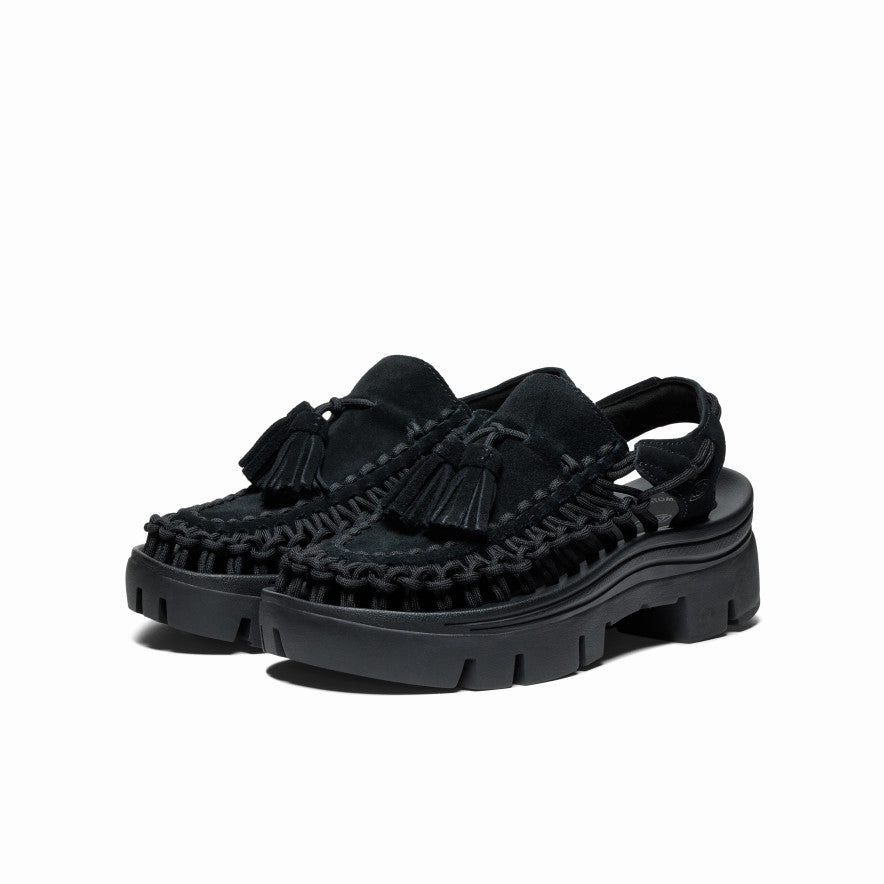 All Gender UNEEK PLT Tassel Sneaker  |  Black/Black All-Purpose Comfort Stiletto Heel