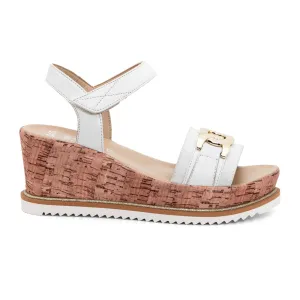 Wedge Sole Ara Palmdale Wedge Sandal (Women) - White Nappa Leather