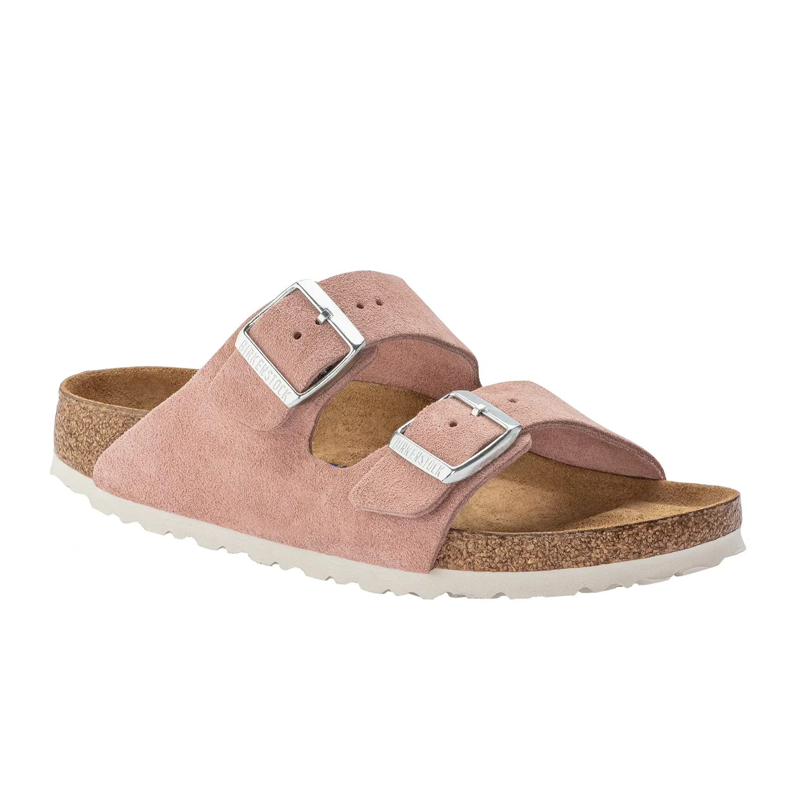 Birkenstock Arizona Soft Footbed Narrow Slide Sandal (Women) - Pink Clay Suede Mid Rise Dual Tone