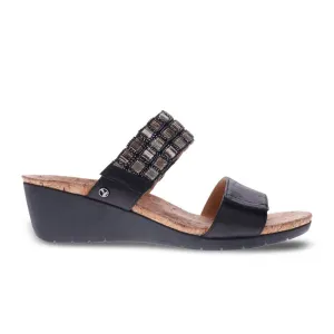 Textile Lining Revere Sorrento Wedge Sandal (Women) - Onyx