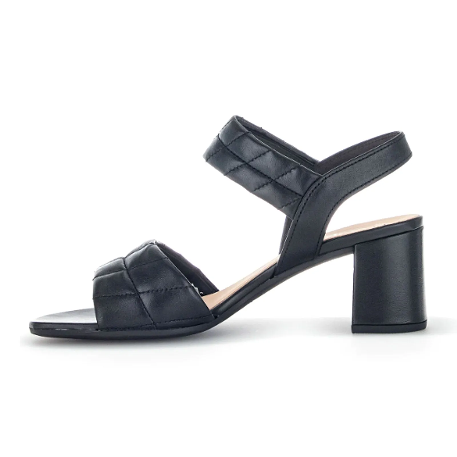 Comfortable Breathability Gabor 711 Heeled Sandal (Women) - Black Quilted Leather