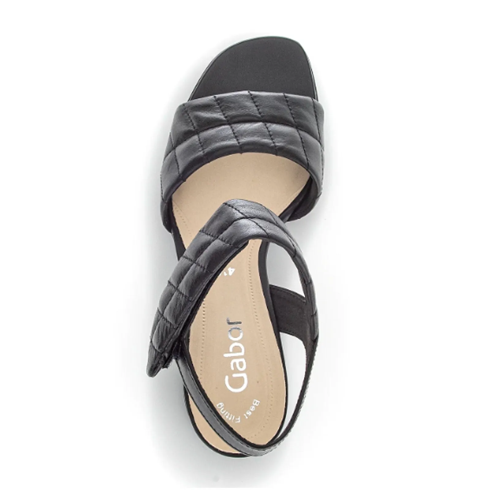 Reinforced Soles Gabor 711 Heeled Sandal (Women) - Black Quilted Leather
