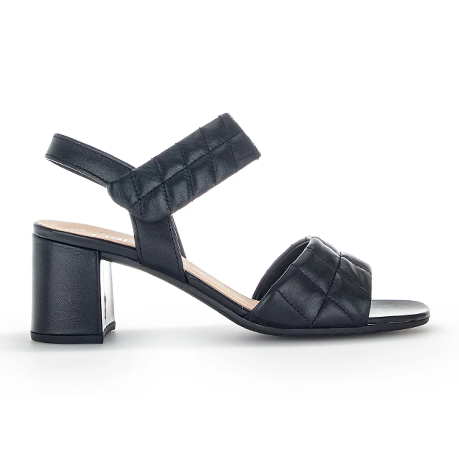 Gabor 711 Heeled Sandal (Women) - Black Quilted Leather Comfortable Technology Indoor