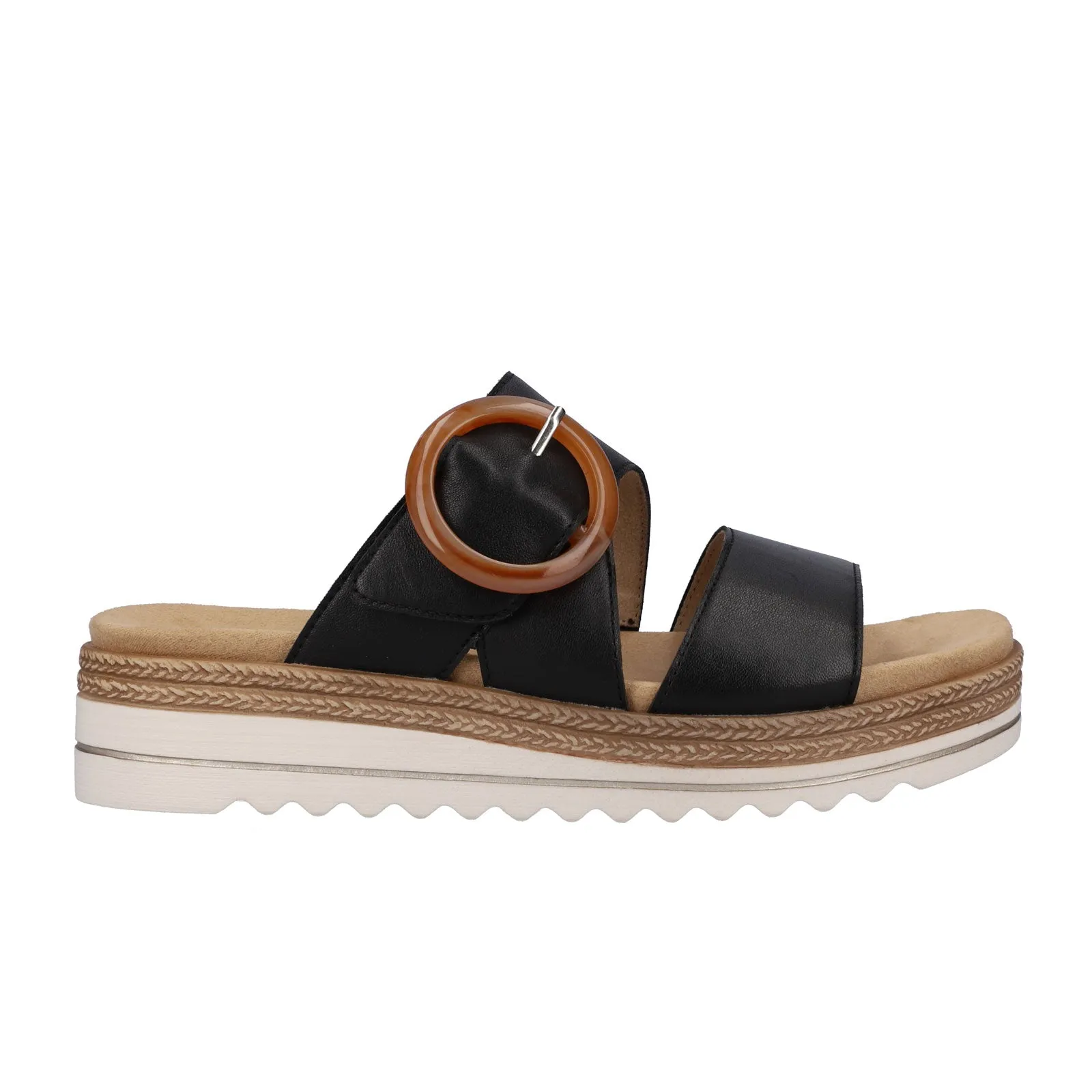 Comfy Fit Remonte Jocelyn D0Q51-00 Slide Sandal (Women) - Black/Black