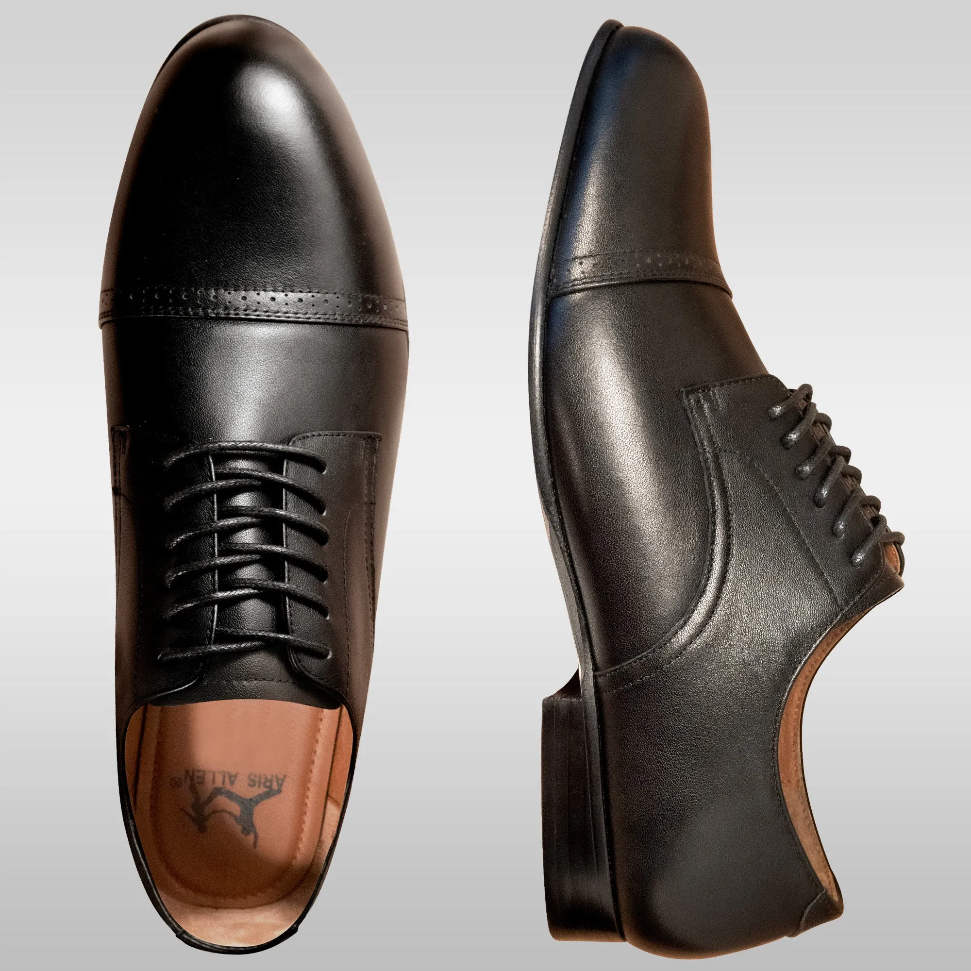 Popular Aris Allen 1932 Wide Black Captoe Swing Dance Shoes