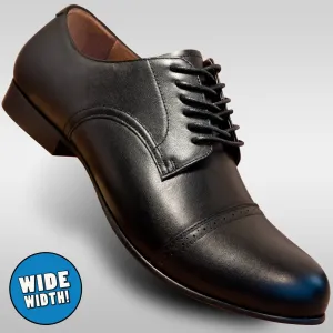 Aris Allen 1932 Wide Black Captoe Swing Dance Shoes least slip-resistant