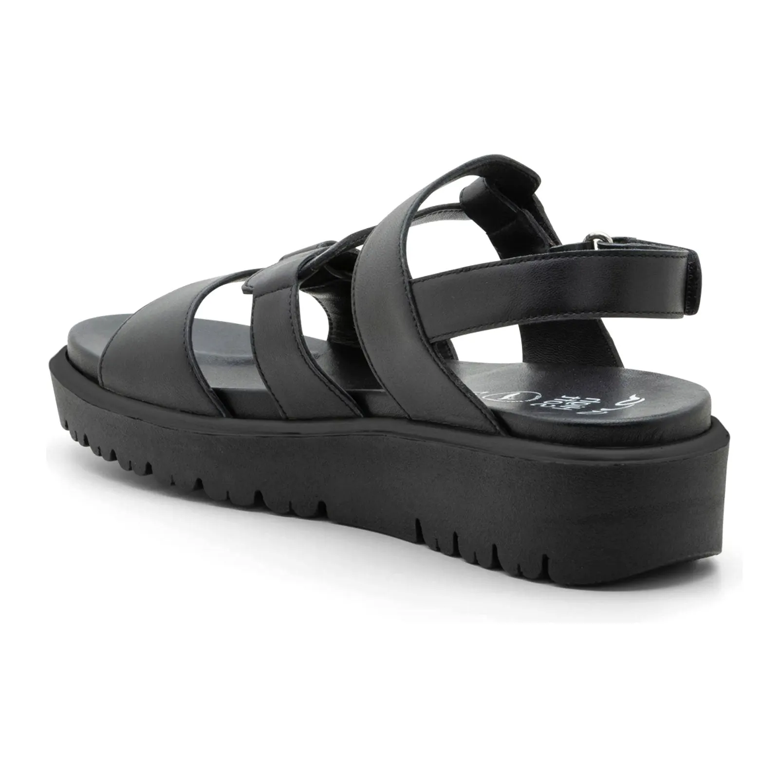 Ara Bayview Wedge Sandal (Women) - Black Nappa Leather Arch support