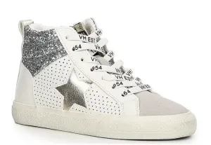 Andrea High Tops | White/Glitter Mix Walk Friendly