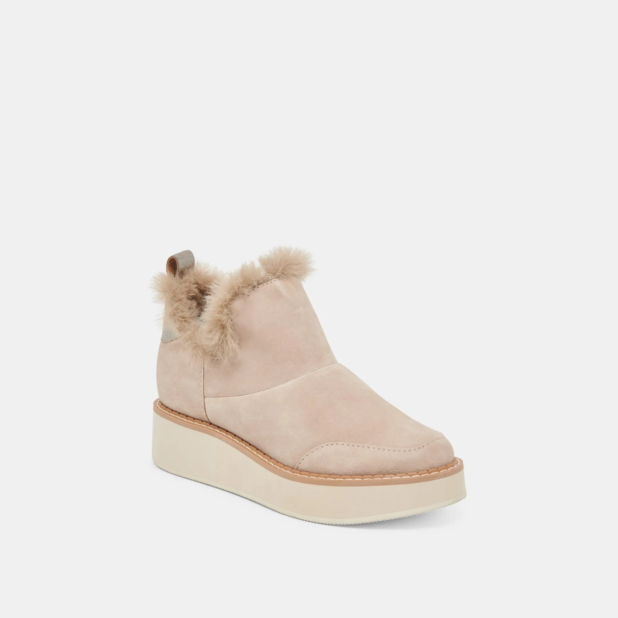 Tension Dispersing Outsole ARDY PLUSH H2O BOOTIES TAUPE SUEDE