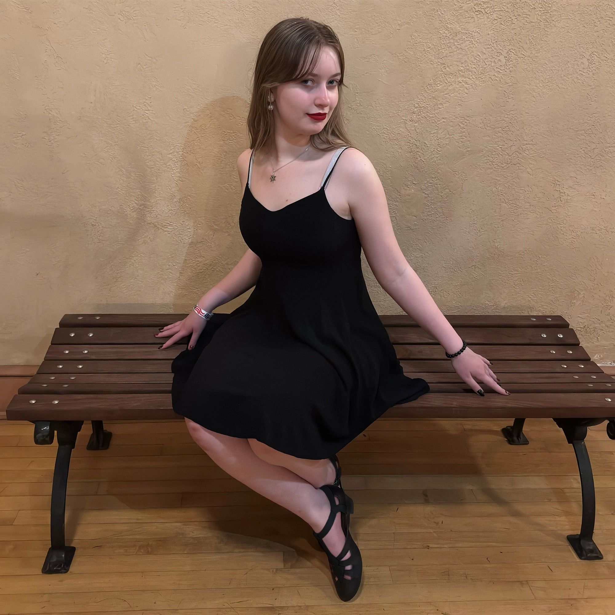 party - goer Shock Dispersing Sole Aris Allen Black T-Strap Dance Shoes