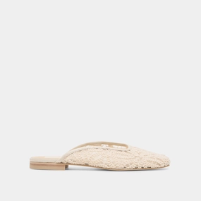 AUBRIE FLATS IVORY MACRAME MESH City Walk Soft Touch