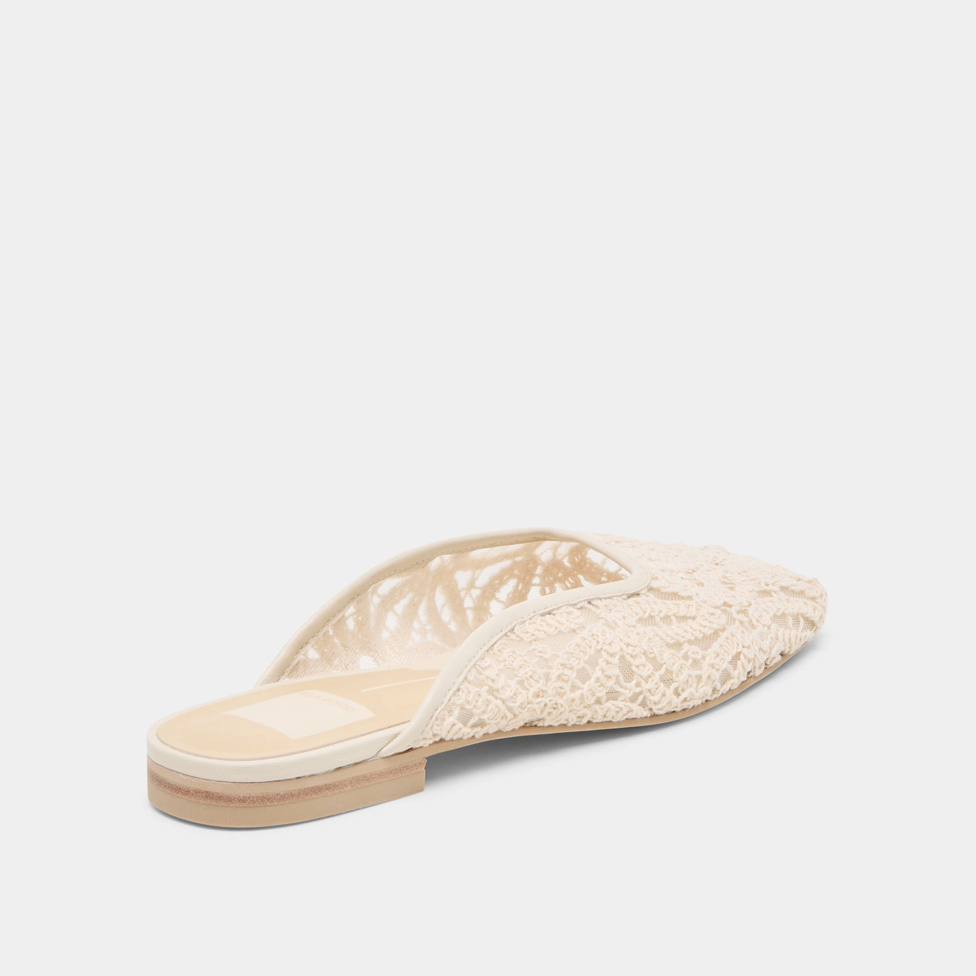 Comfortable Sole Trendy Footwear AUBRIE FLATS IVORY MACRAME MESH