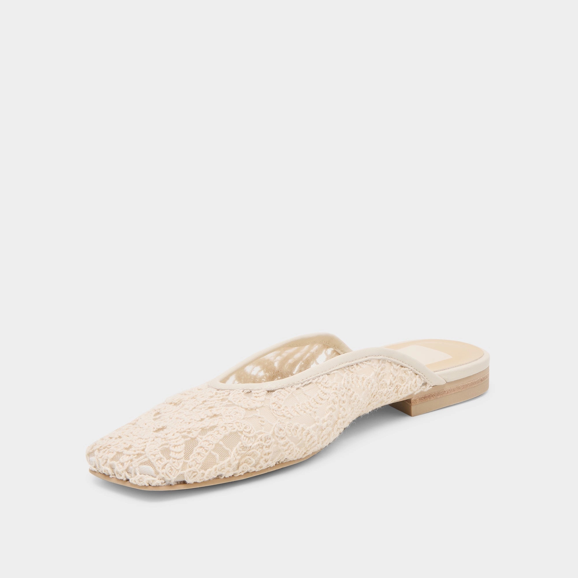 AUBRIE FLATS IVORY MACRAME MESH Glam Spark