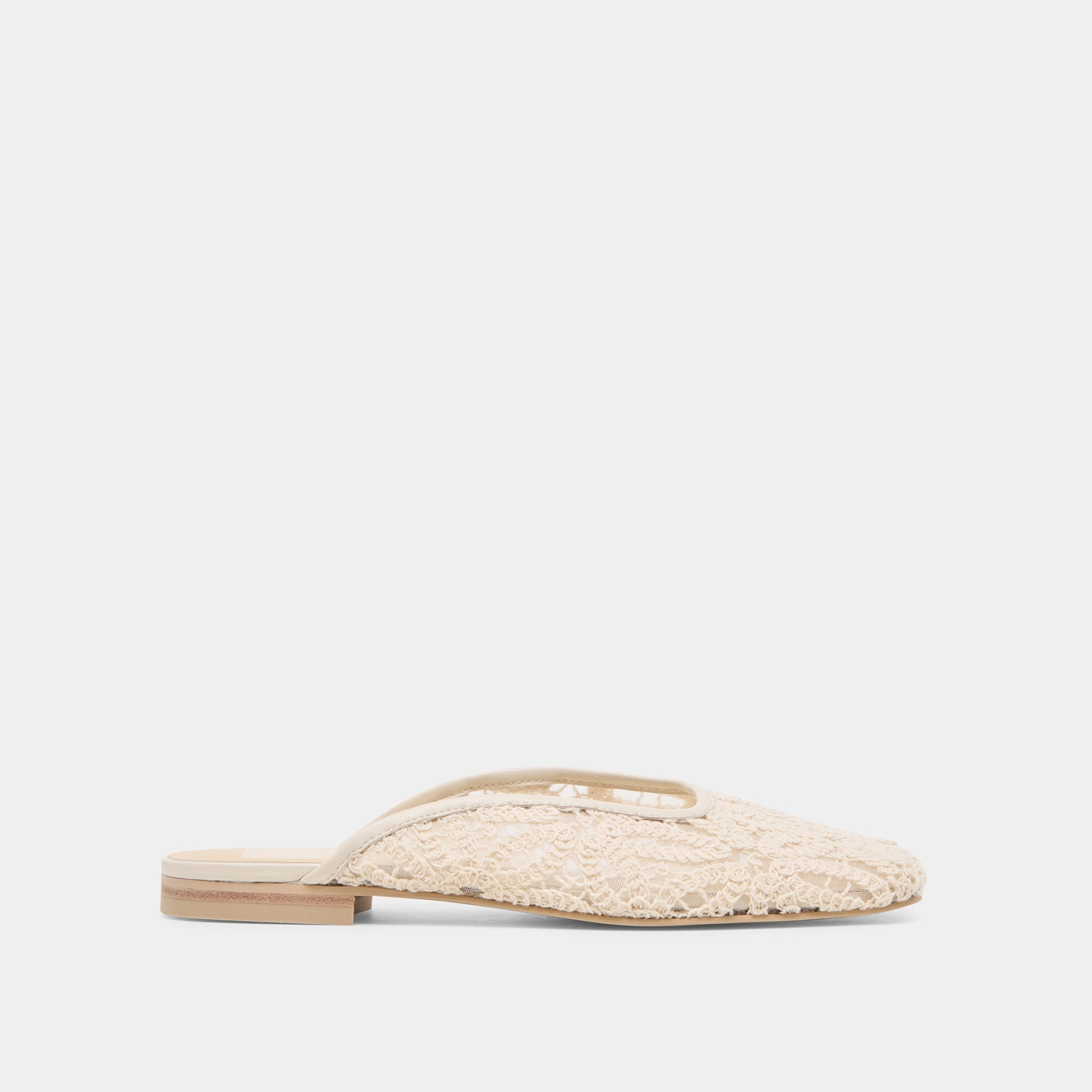 AUBRIE FLATS IVORY MACRAME MESH City Walk Soft Touch