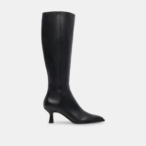 AUGGIE WIDE CALF BOOTS BLACK LEATHER Seamless Upper Engineering