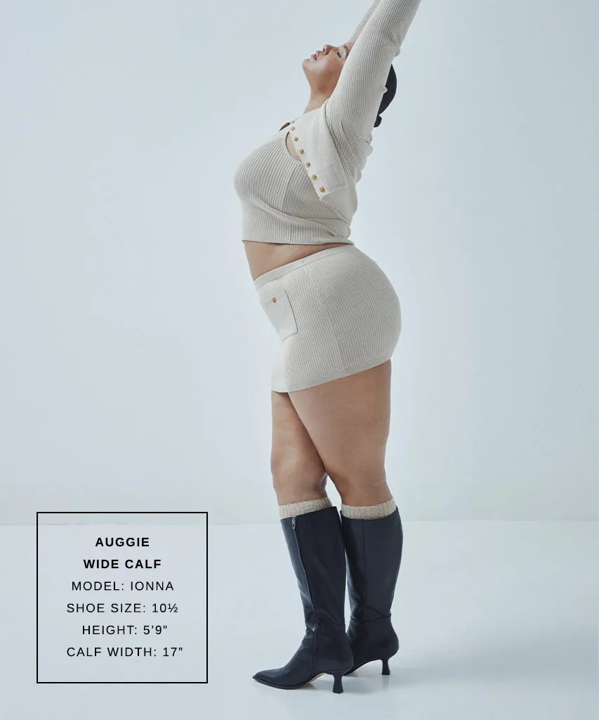 AUGGIE WIDE CALF BOOTS BLACK LEATHER Ankle Stabilization