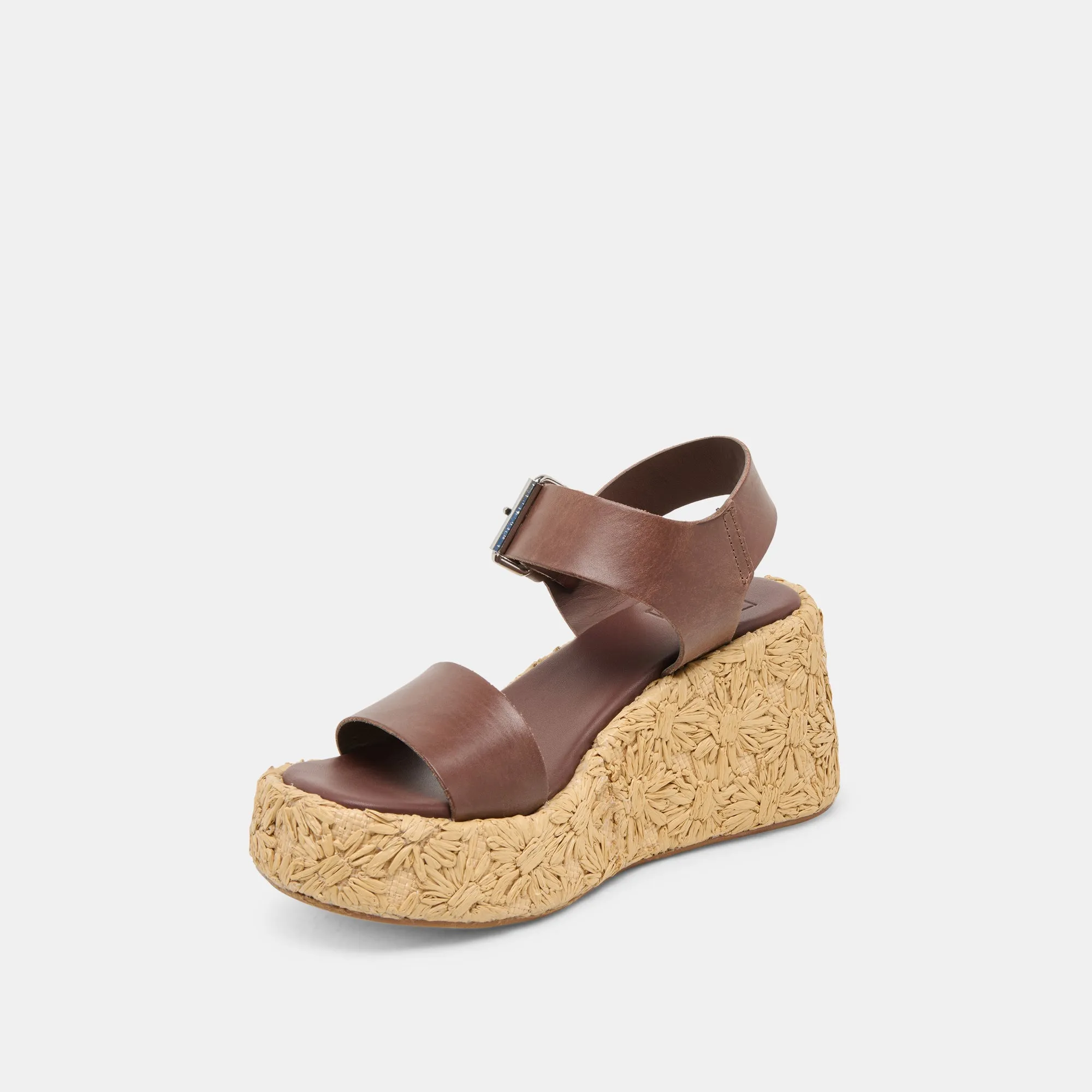 Casual traction AURI WEDGES DK BROWN LEATHER