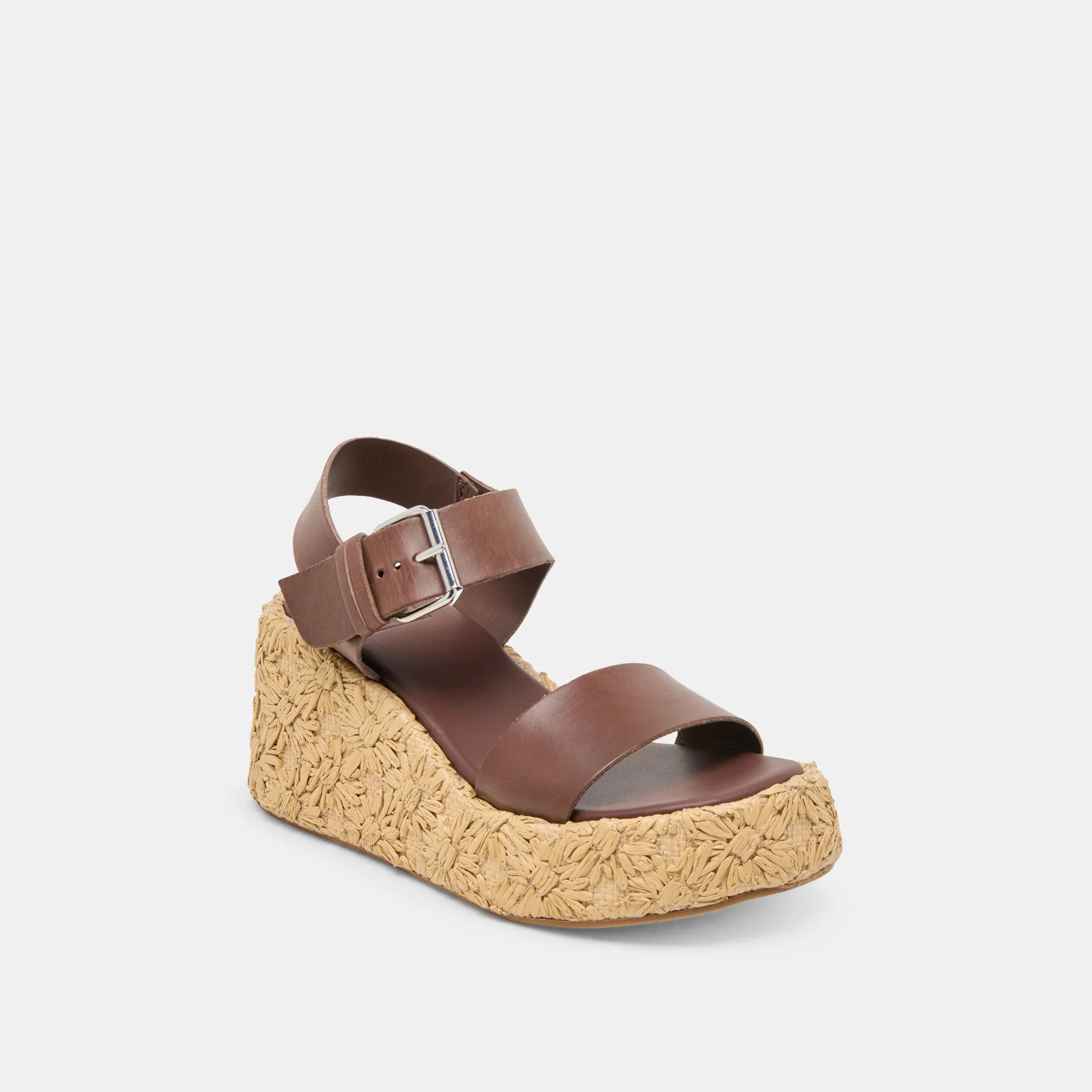 all - weather AURI WEDGES DK BROWN LEATHER