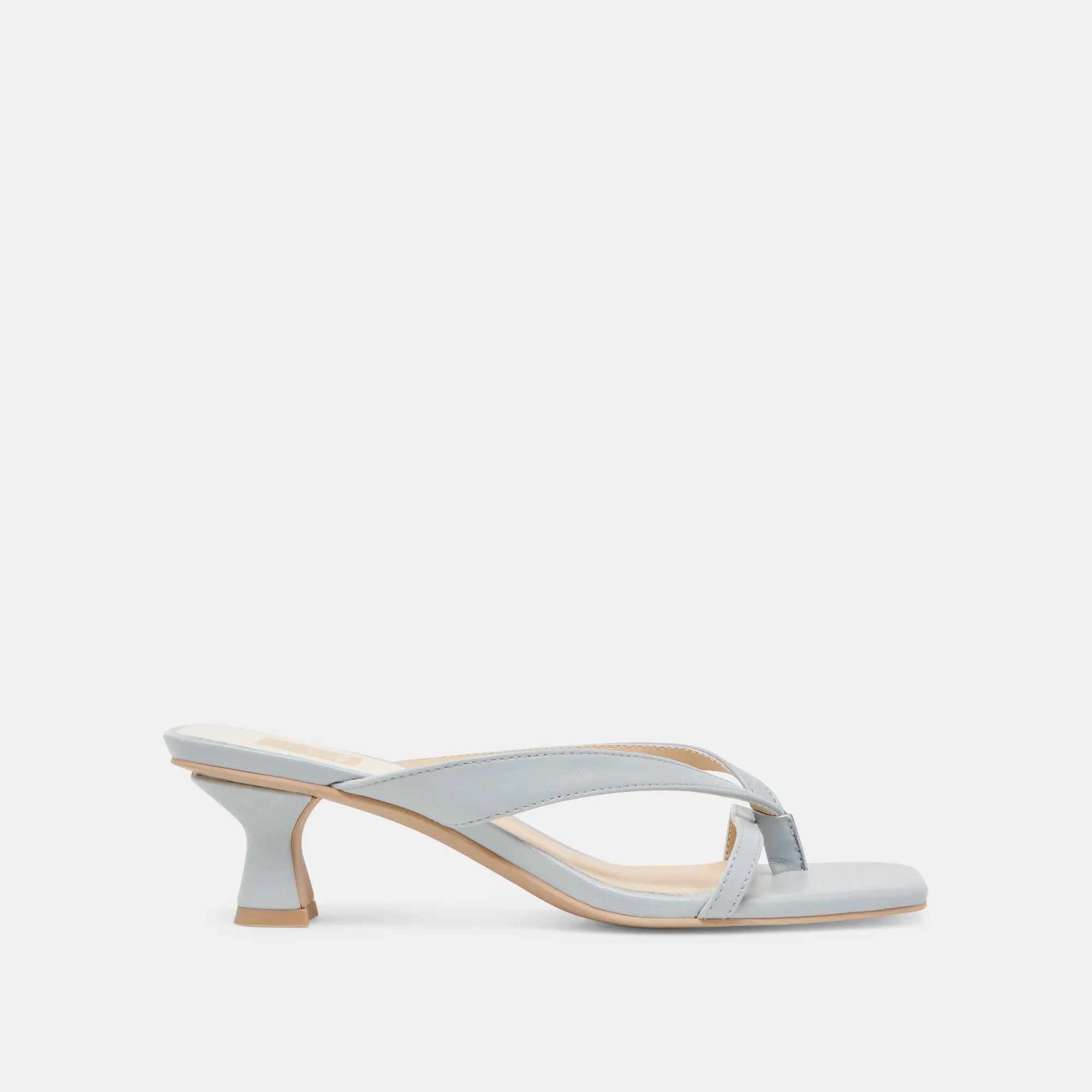 Sturdy Heel Counter BREVEL WIDE HEELS LIGHT BLUE LEATHER