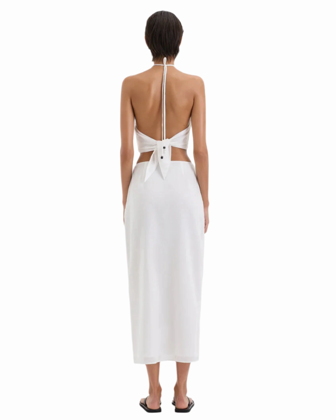 Minimalist Layering Breezy Flow Azura Midi Skirt in Ivory