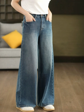 Vibrant color Babakud Fashionable Denim Loose High Waist Versatile Jeans