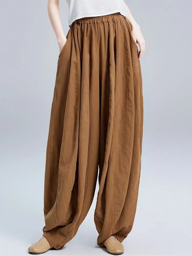 Babakud Spring Retro Linen Casual Loose Harem pants Flawless Fit